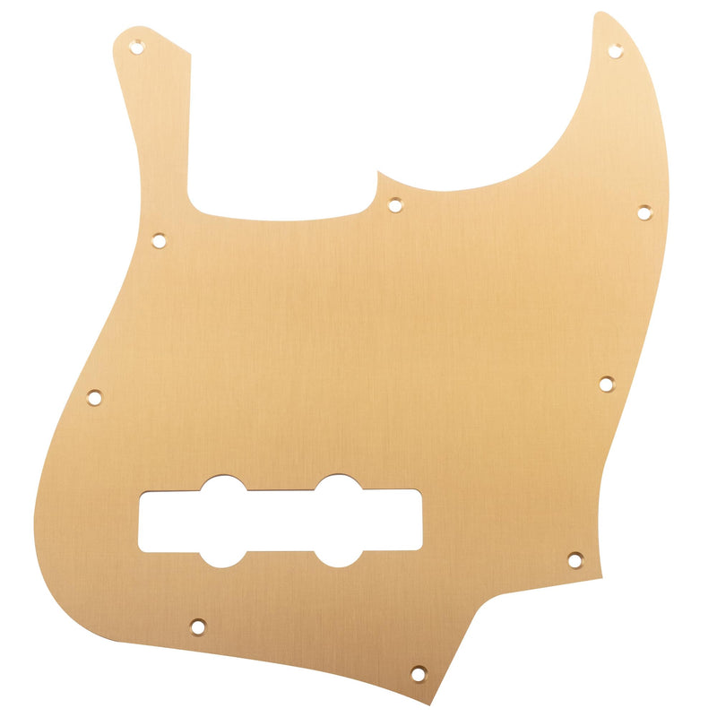 Musiclily Ultra 10 Holes Anodized Aluminum J-Bass Pickguard for American Fender Standard Jazz Bass, Gold