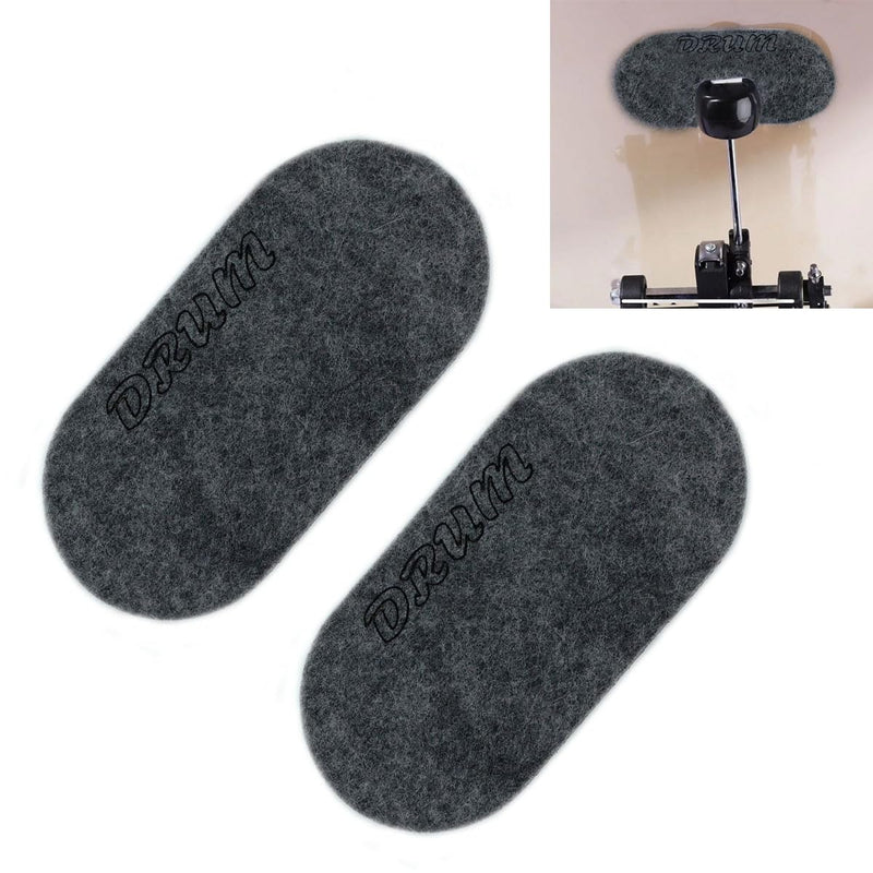 2Pcs Drum Kit Screen Protector Bass Kick Drum Impact Pad Felt Drum Protector Patch Double Pedal Click Pad Drum Strengthen Sticker Kick Drum Pads Drum Skin Accessories