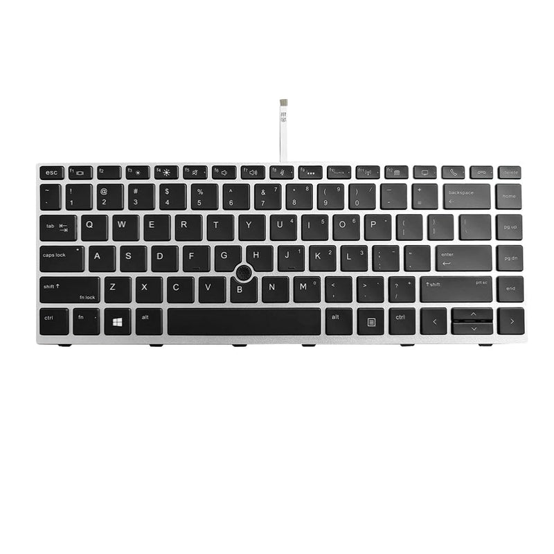 New Replacement Keyboard Compatible with HP EliteBook 745 G5 745 G6 840 G5 840 G6 846 G5 846 G6, ZBook 14u G5, 14u G6 Silver with Backlit with Pointer