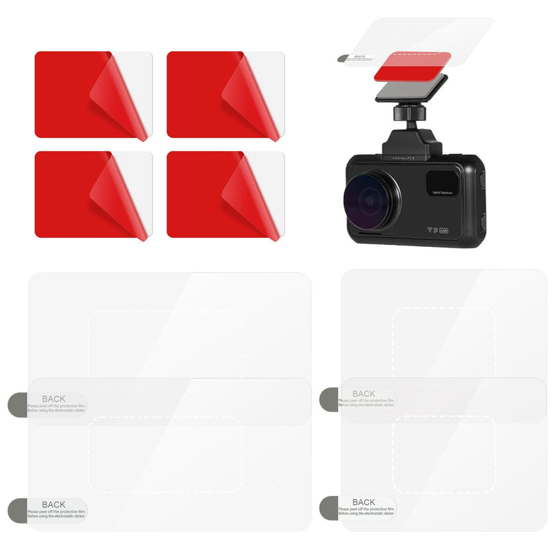 Car Windshield Electrostatic Film and Double-Sided Sticker Adhesive Pad for Mounting Dash Cam Reflective Clear Static Cling Window Stickers,Scratch-Proof & Residue-Free Car Shield Decal (6x8+6x11cm) 6x8+6x11cm