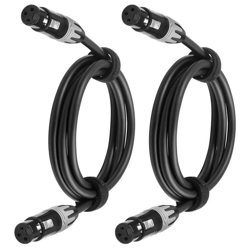 XLR Cables 5 Ft, 3-Pin XLR Female to Female Microphone Cables, Pro Grade 22 AWG (OFC) Balanced XLR Short Cables- 2 Pack 5 Feet