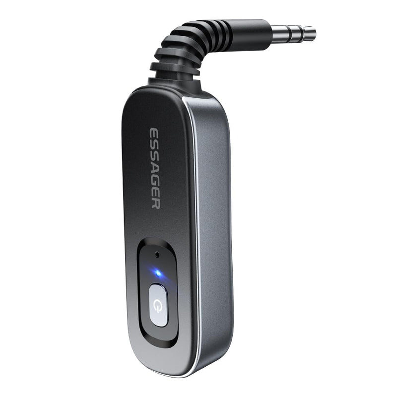 Bluetooth 5.1 Aux Adapter Receiver & Transmitter Rechargeable for Airpods Headphones Speaker, 3.5mm Aux Audio Jack Adapter for Airplane Treadmill Flight MP3 Player TV Car Home Stereo System