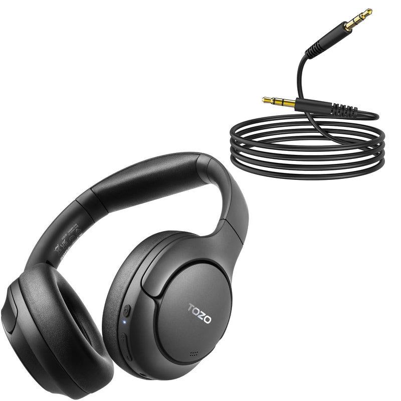 TOZO HT2 Hybrid Active Noise Cancelling Headphones + 3.5mm Audio Cable Aux Cable Compatible for Headphone Tablets