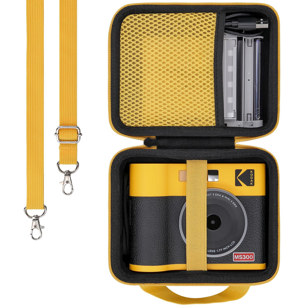 khanka Hard Travel Case Replacement for KODAK Mini Shot 3 ERA/Mini Shot 3 Retro 4PASS 2-in-1 Instant Camera and Photo Printer,Case Only (Yellow) Yellow