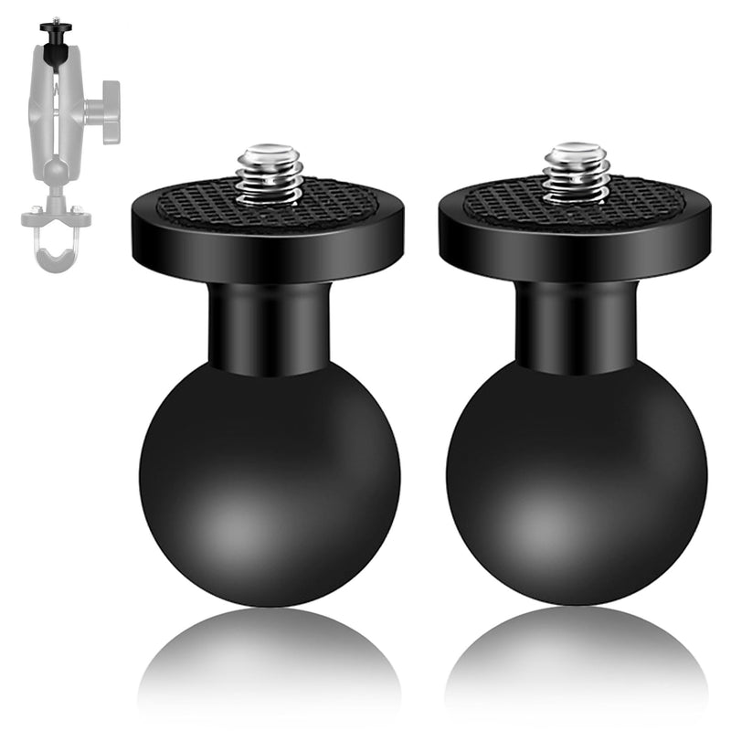 [AUSTRALIA] - 2PC Aluminum Alloy 1" Ball Mount Adapter with 1/4"-20 Threaded Stud for Insta360 One X3, X2, X, R, RS, GoPro, DJI OSMO Action Camera ,Compatible with RAM Ball Head Mounts B Size Double Socket Arm 