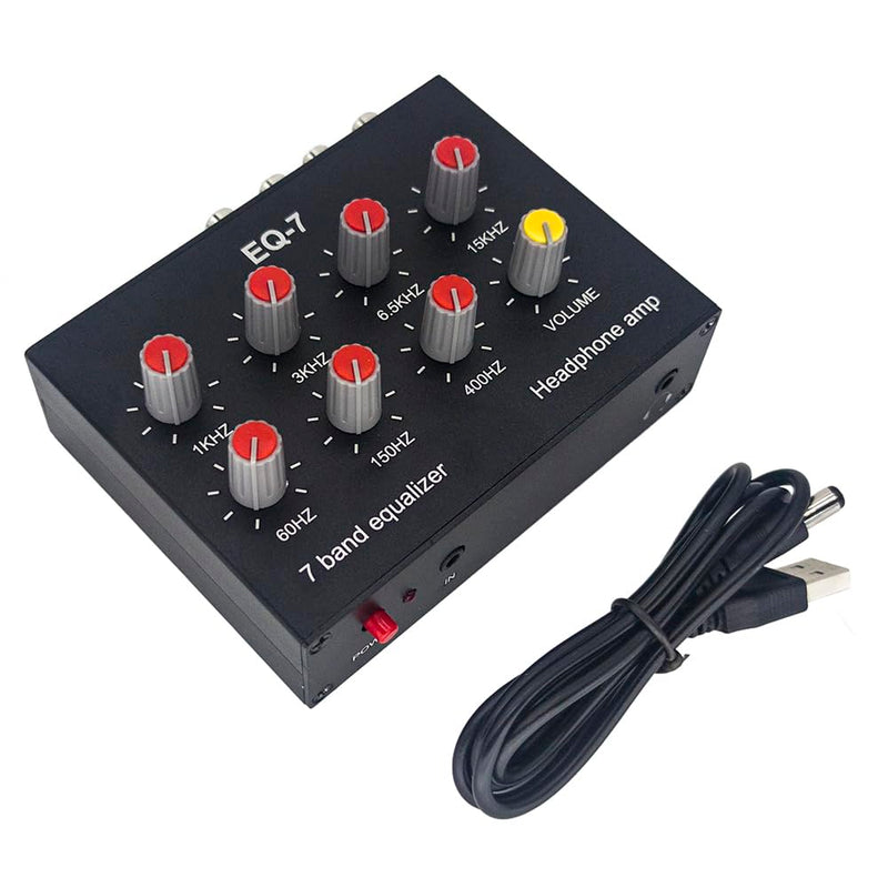 EQ-7 Audio Signal Headset Amplifier 7-Band EQ Equalizer 2 Channel Digital Sound Equalizer