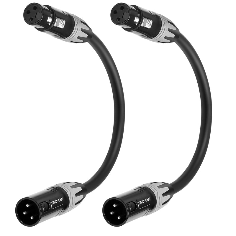 [AUSTRALIA] - XLR Cables 1 Foot,3-Pin XLR Male to Female Microphone Cables,Pro Grade 22 AWG (OFC) Balanced XLR Short cables- 2 Pack 1 Feet 