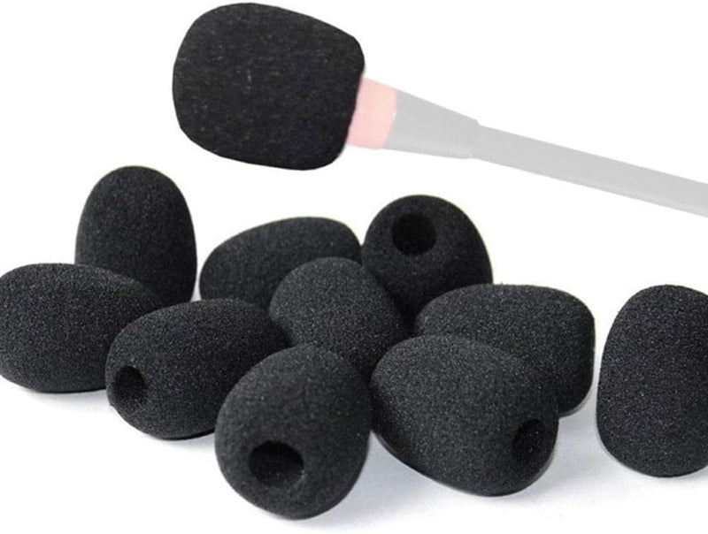 10pcs Black Mini Foam Microphone Windscreens,microphone Cover Foam,headset Microphone Pads,lapel Headset Microphone Windscreens,foam Microphone Covers,high Density Foam for Headset Protection Covers