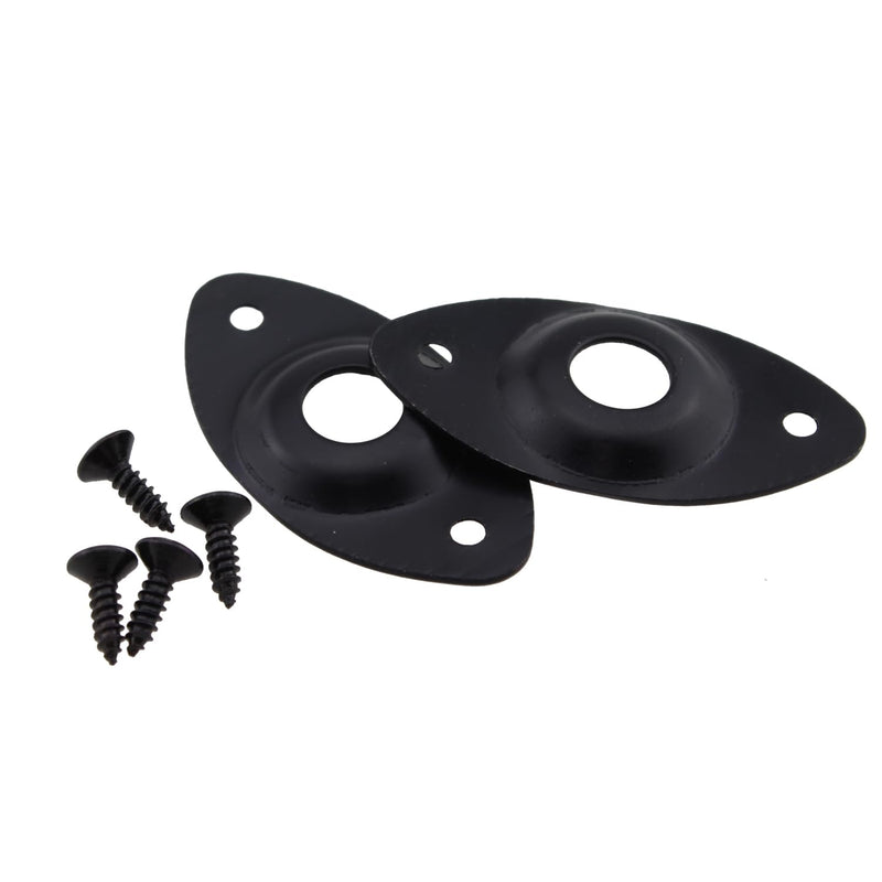 2PCS 50x26mm/1.96x1.02inch Electric Guitar and Bass DIY Accessory Black Metal Cat Eye Jack Connection Fixing Iron Suitable for Electric Guitar and Bass