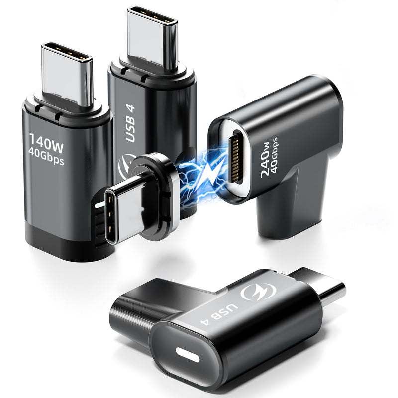 140W Straight + 240W 90 Degree USB C Magnetic Adapter - 4 Pack