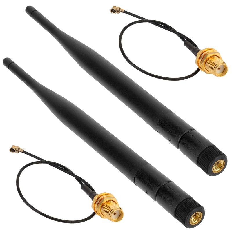 2 PACK 915MHz LORA Antenna 5DB Gain Omni SMA Male Connector + RF Antenna Adapter Cable