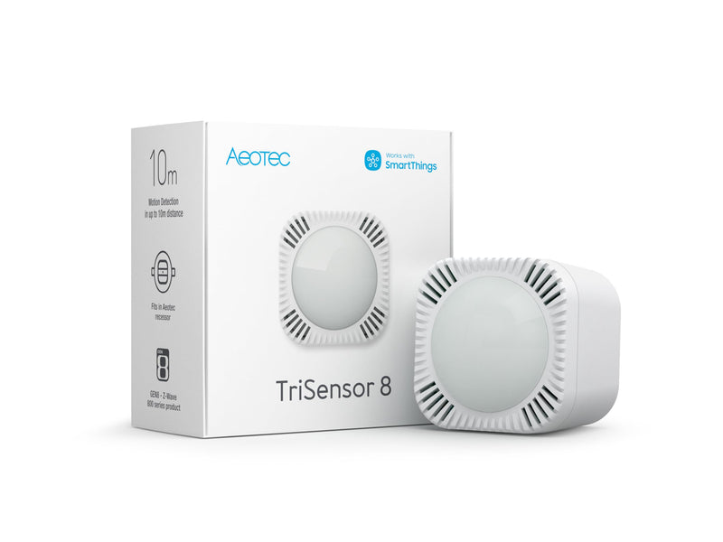 [AUSTRALIA] - Aeotec TriSensor 8, 800 Series Zwave Motion Sensor, Temperature, Light Sensor, Work with Zwave Hub Smartthings 3-in 1 Security System, Long Range Capable ZWA045-A 