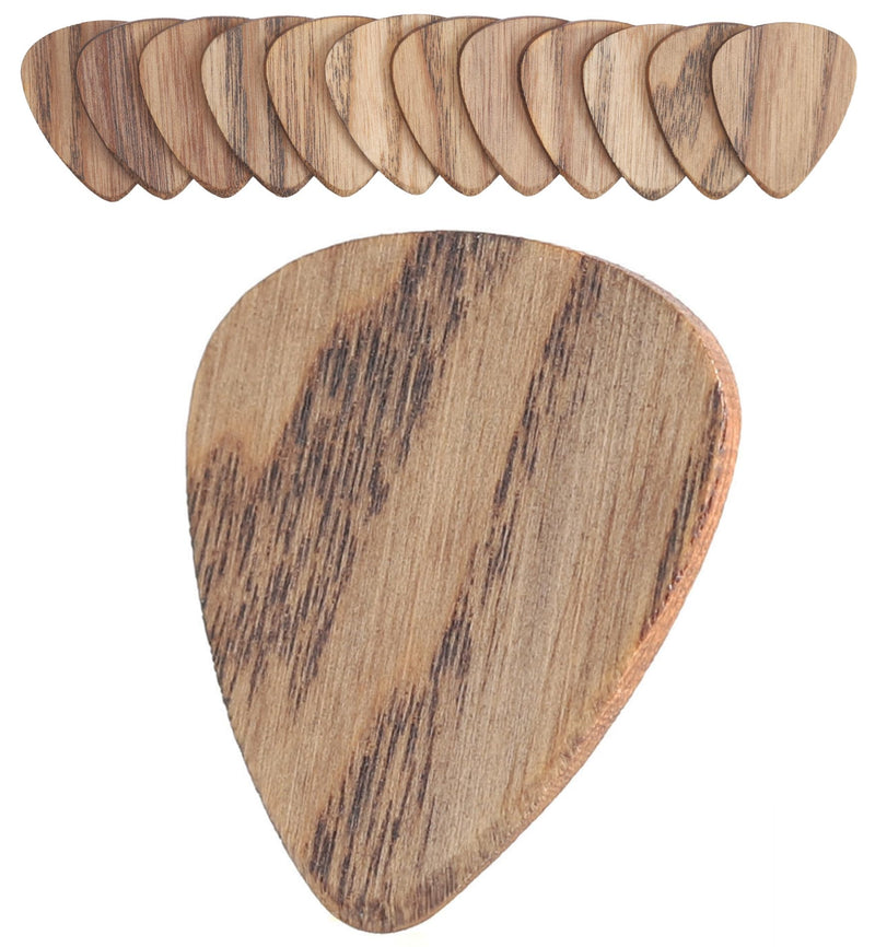12 Pack Wood Guitar Picks - Guitar Picks for Acoustic and Electric Guitar, 1.6mm Thickness, Heavy Thickness Guitar Pick, for Bass Guitar, Ukulele