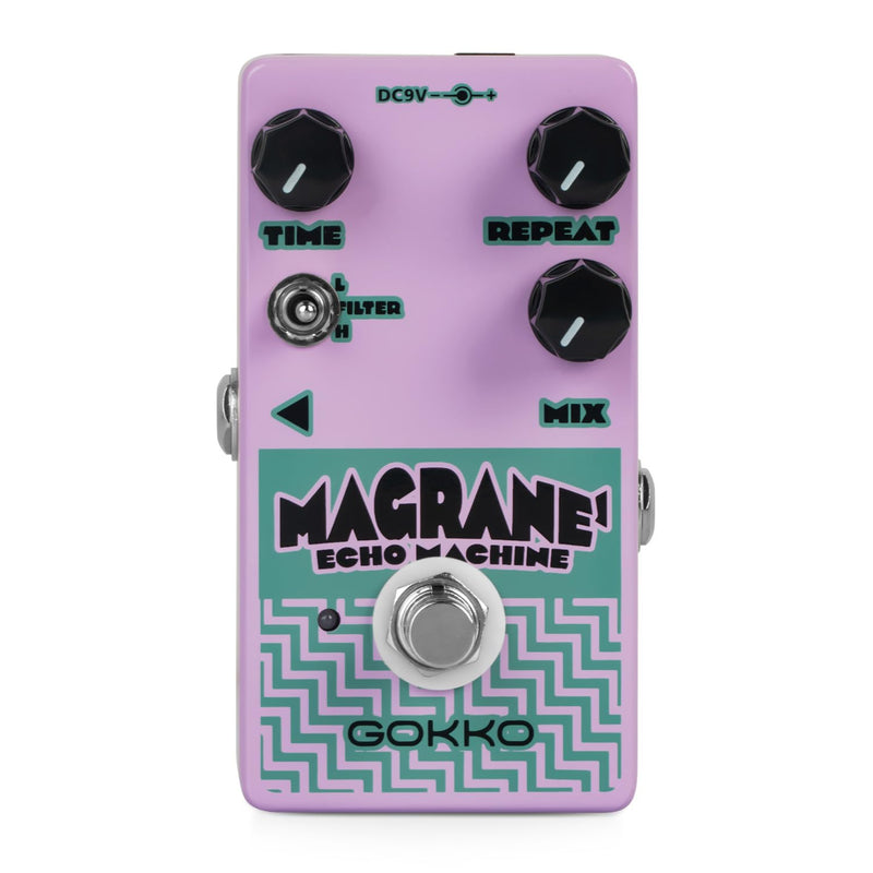 GK-63 Magrane’ Echo Machine – Guitar Delay & Echo Effects Pedal with Time, Repeat, Mix & Filter Controls, Boost/Kill Dry Options, Compact Analog-Style Stompbox