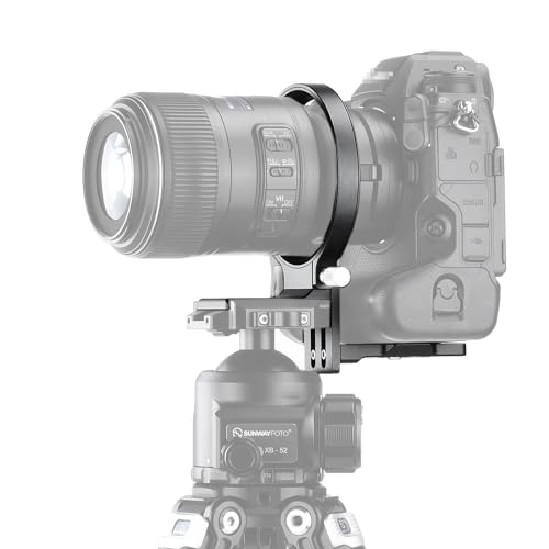 SUNWAYFOTO LS-Z9，80mm Rotating Collar for Z9,EOS R3, Tripod Mount Ring Lens Support Collar Arca Swiss Plate Mount DSLR Horizontal Vertical Switching