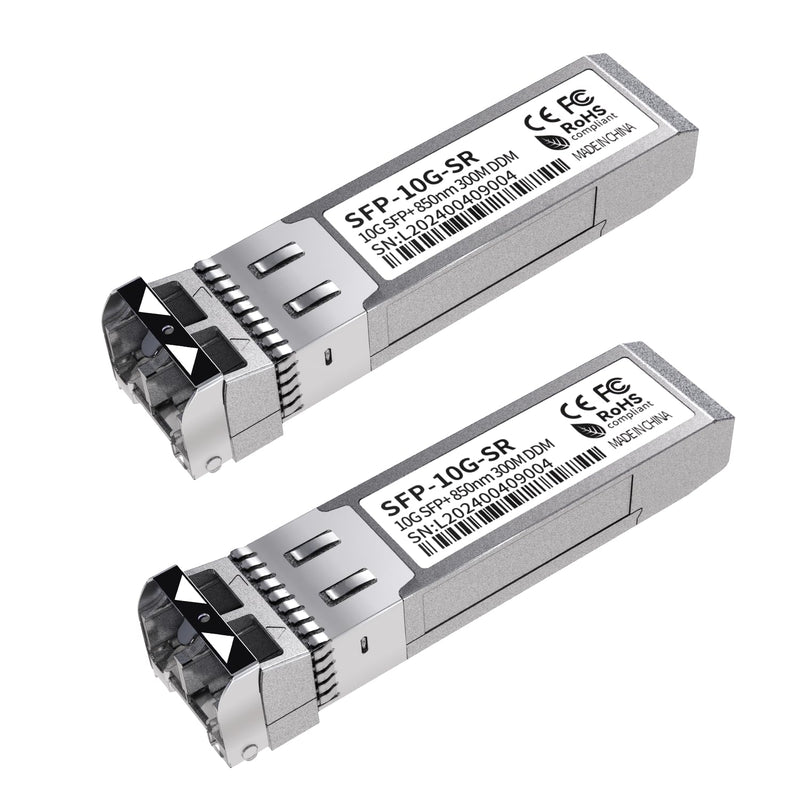 2Pack 10G SFP+ LC Module, 10GBase-SR Multi-Mode Ethernet Transceiver, 850nm MMF up to 400m – Compatible with Cisco, Meraki, Ubiquiti, Mikrotik, Netgear, HPE, TP-Link, Aruba and More 2PCS 10G SFP to LC Multi-Mode