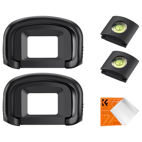 K&F Concept 2Pack Eyepiece Cover & Hot Shoe Cover Kit, Eyecup for Canon 5DM4 5DM3 5DS R 5DS 7D 7DM2 1DX 1DXM2 1DXM3 1DSM3 1DM4 1DM3 Camera Viewfinder, Viewfinder Protector Replace for Canon EG Eyecup