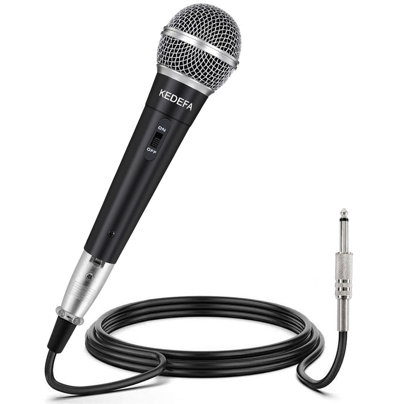 KM58 Handheld Wired Karaoke Microphone, Cardioid Dynamic Vocal Mic with 13.12ft Detachable XLR Audio Cable and ON/Off Switch, for Karaoke Singing Machine, Speaker
