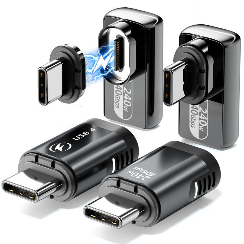 240W Straight + 240W 90 Degree USB C Magnetic Adapter - 4 Pack