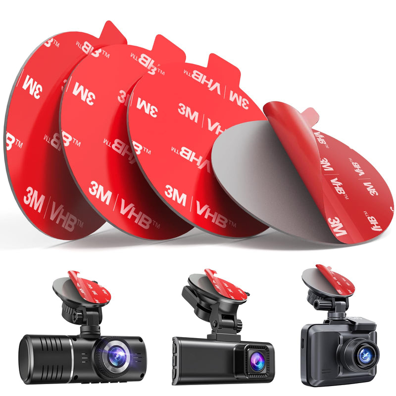 [AUSTRALIA] - volport Sticky Adhesive Pad Replacement for Dash Cam Suction Cup Mount, 4pcs 56mm(2.2") 3M VHB Round Heat Resistant Double Sided Mounting Sticker Tape for Car Dashboard Windshield Camera GPS Holder 