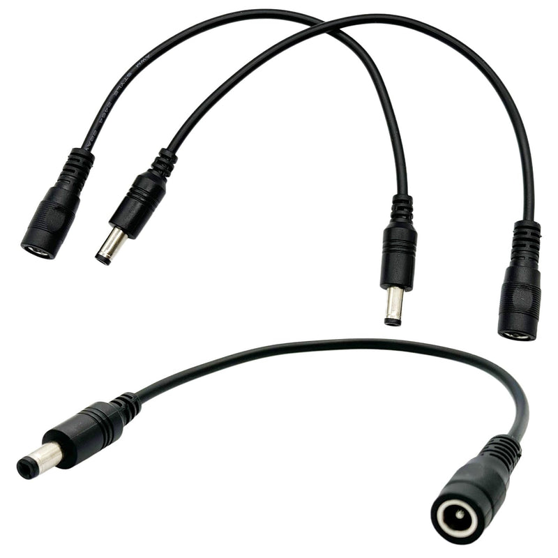 3Pcs DC Power 5.5mm x 2.1mm Reverse Polarity Power Converter Cable Cord for Keyboard Guitar Piano Effect Pedals Speaker Radio