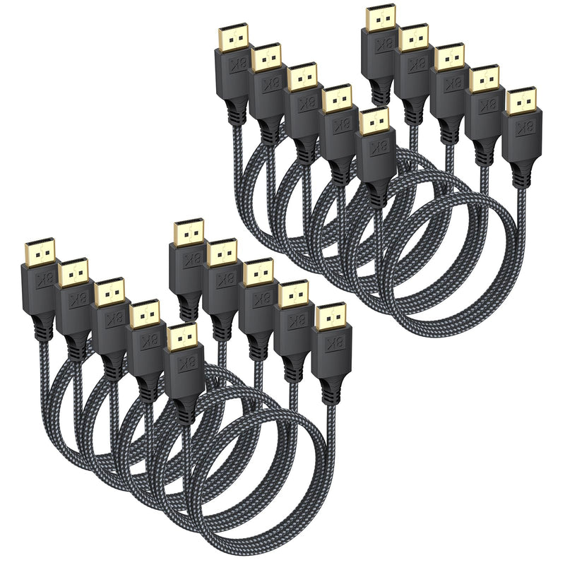 Display Port Cable 3Ft 10 Pack, DP 1.4 Cables Display Port Cord 3 Feet (8K@60Hz, 4K@144Hz, 2K@240Hz, 32.4Gbps) for Computer PC Gaming Laptop to Monitor