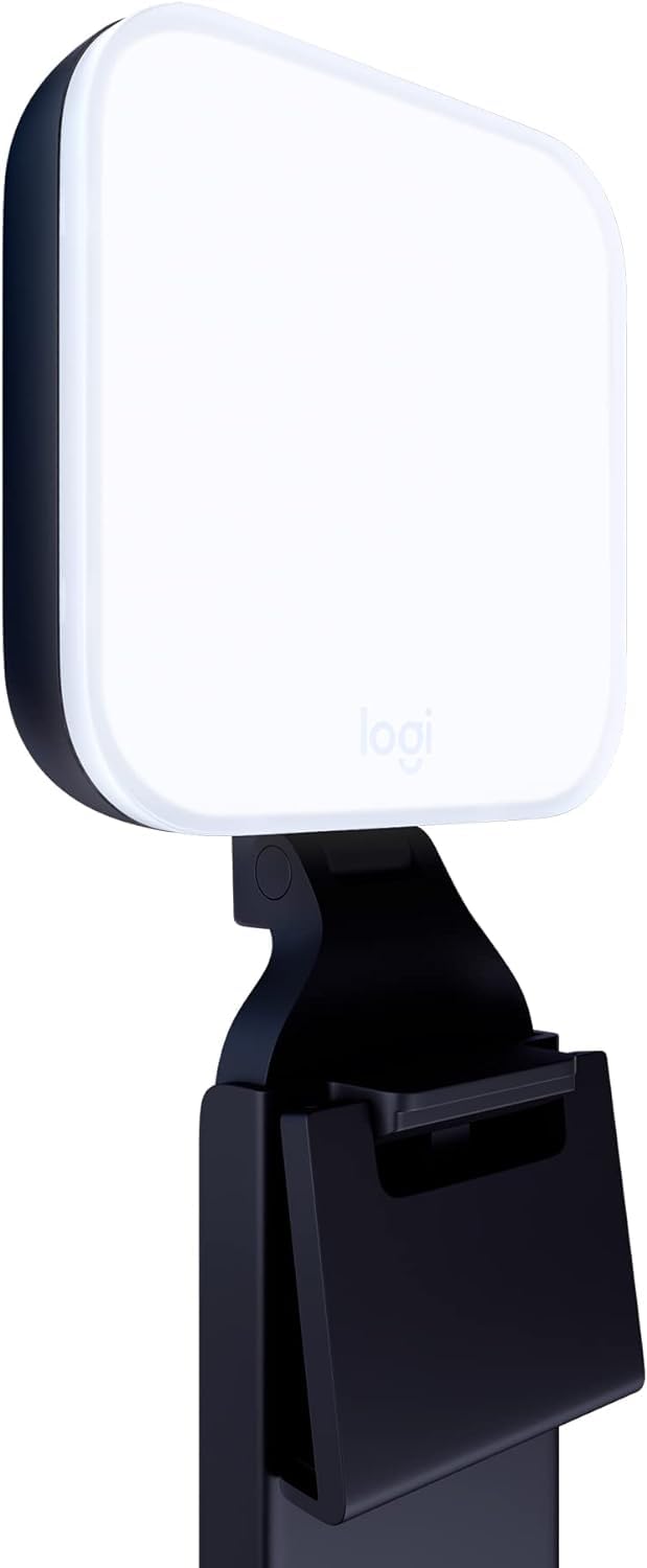 Logitech for Creators Litra Glow Premium LED Streaming Light with TrueSoft, Adjustable Monitor Mount, Brightness & Color Temp Settings, Desktop app Control for PC/Mac - Graphite (Renewed), Black