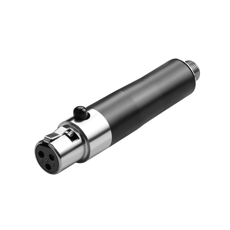 QIANRENON Mini XLR to TRS 3.5mm Wireless Microphone Connector 3Pin Mini XLR Female to Locking TRS 3.5mm Female Headphone Stereo Adapter Mini XLR to Locked 1/8 Balanced Audio Socket, for Lavalier Mic F-F
