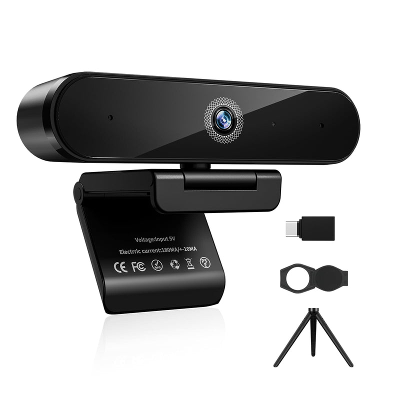 1080P Webcam with Microphone, 60FPS HD Web Camera with Privacy Cover and Tripod, Plug and Play, 80° Wide Angle USB Computer Webcam for, PC, Laptop, Mac, Zoom, Teams, Skype, Streaming M5