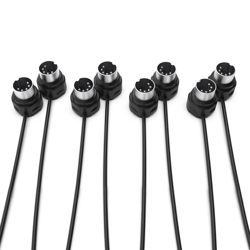 [AUSTRALIA] - CME MIDI Cable 4-Pack - 3FT / 90cm, 5-pin DIN, Low-Profile - Mirrored 45-Degree Angled Ultra-Thin Plugs for Compact Spaces - Ideal for MIDI Interface, Pedalboard, Keyboard 