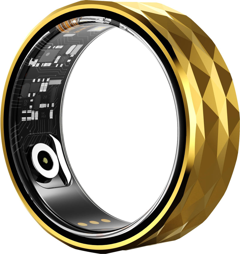 Smart Rings for Men Women Fitness Ring Heart Rate Monitor Sleep Tracker Health Ring Pedometer Calories Step Counter IP68 Waterproof Fitness Tracker for Android iOS Phones US-10 Gold