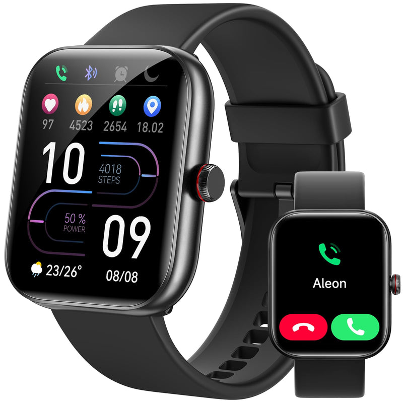 Smart Watch for Women Men, Smartwatch for iPhone & Android Bluetooth (Answer/Call) Built-in Alexa, 1.91" HD Fitness Tracker with 105+ Sport Modes, IP68 Waterproof, Sleep/Heart Rate/SpO2/Stress Monitor Starry Black