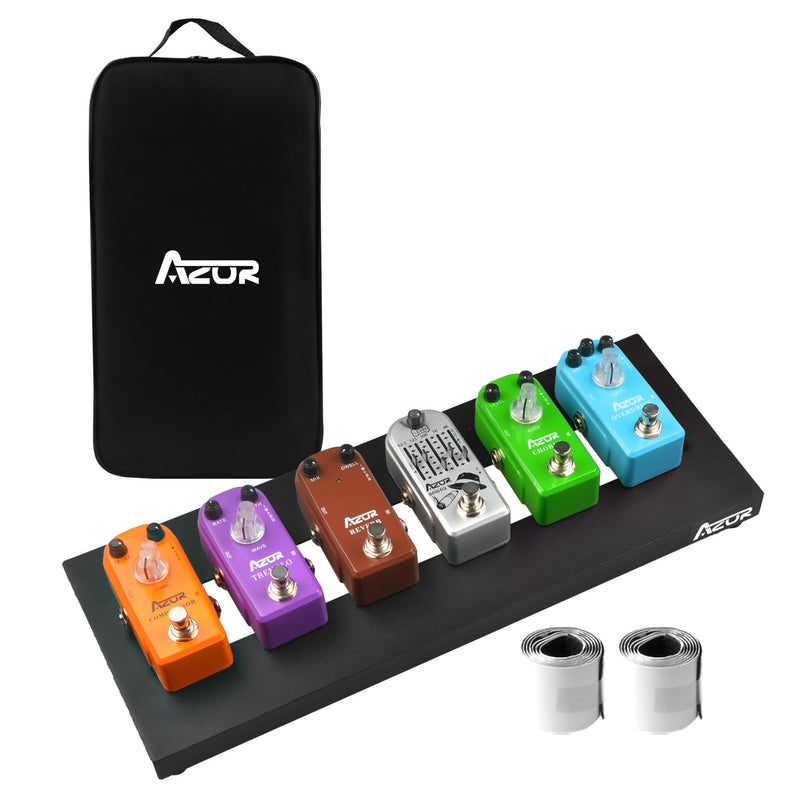 [AUSTRALIA] - AZOR Mini Guitar Pedal Board | Aluminum Alloy, Super Lightweight (0.58lb) | Portable Effect Pedalboard with Carry Bag | Compact Size 14.5"x5.7" 