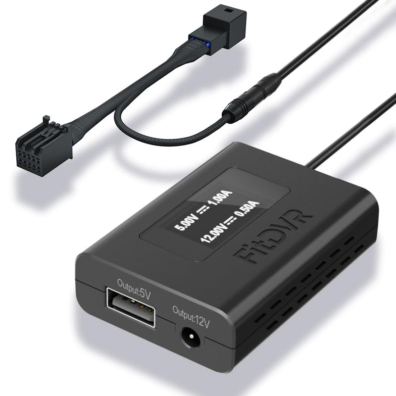 Dash Camera Power Adapter (10-Pin) for Chevrolet GMC Buick Cadillac Chevy, Connect Auto Dimming Rearview Mirror, USB Power Source, Easy to Install, 5V 12V Output, for Dashcam, Radar, D3-019