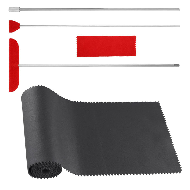 5pcs Grand Piano Soundboard Cleaning Tools, Includes Big & Small Brush Head Cleaning Tool Extension Rod Soft Fiber Polish Cloth, Piano Cleaner Kit (Black, Soundboard Dust Cover) Black, Soundboard Dust Cover