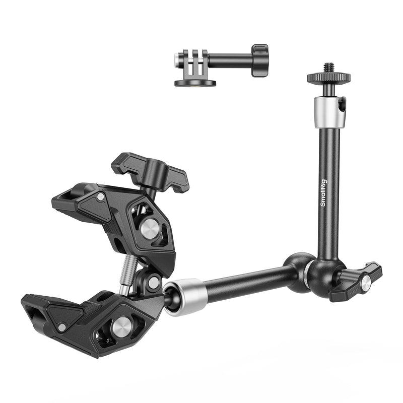 SMALLRIG Magic Arm Clamp Kit, Camera Mount Articulating Friction Arm w Super Clamp, w 1/4"-20 Screw and Thread hole, for Camera, Light, Monitor, Webcam or Action Camera ≤1.5kg, for Table, Tube 4454