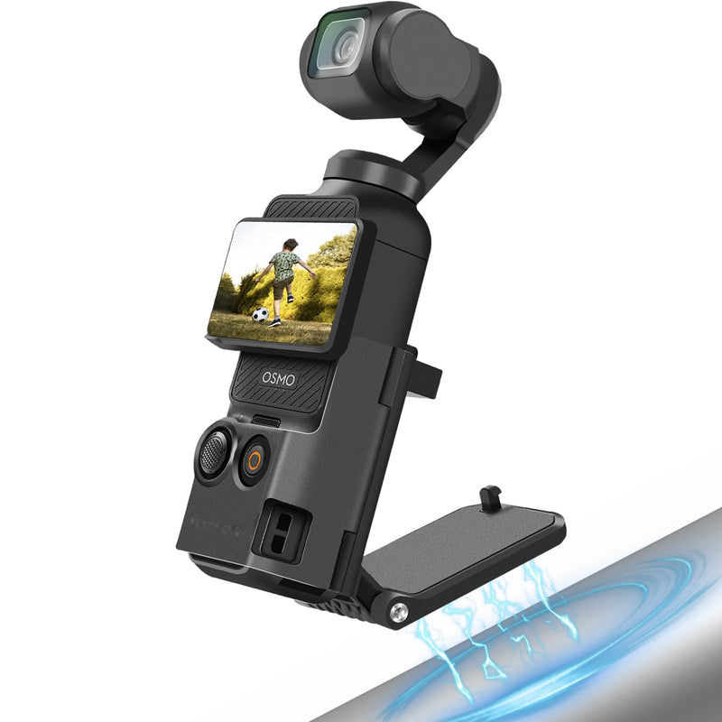 Magnetic Mount Stand Compatible with DJI Osmo Pocket 3, Pocket3 Accessories Expansion Adapter Magnet Suction Case Holder on Desktop, Vertical Surface, 180° Adjustable, Quick Fixation, Black