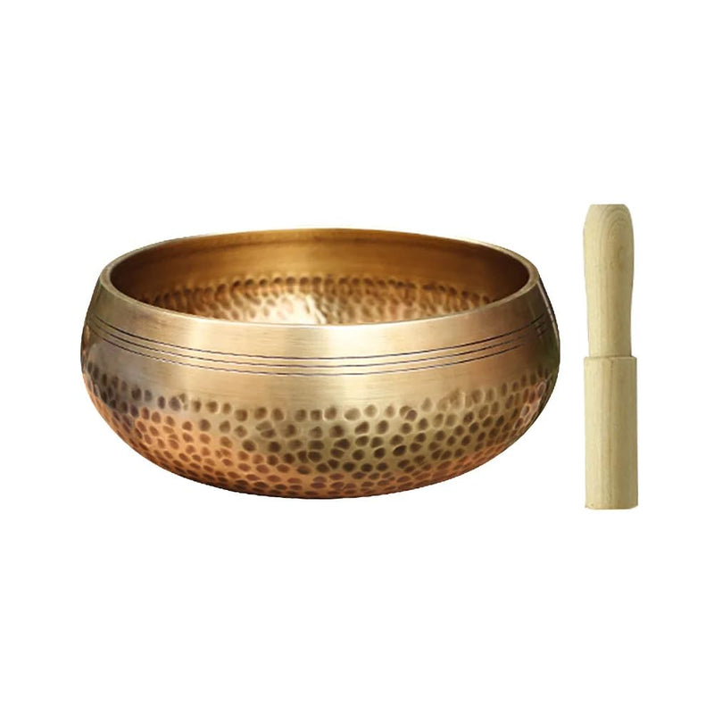 4.3‘’Handmade Buddhist Brass Music Bowl, Singing Bowl with Wood Mallet for Meditation, Yoga, Chanting, Music Therapy