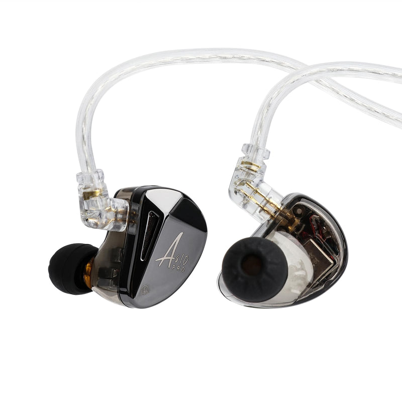 Linsoul x KZ AS10 PRO 5BA Wired Earbuds HiFi in-Ear Earphones | with Mirror Polygon Faceplate, 2 Pin Detachable Cable for Audiophile, with Mic