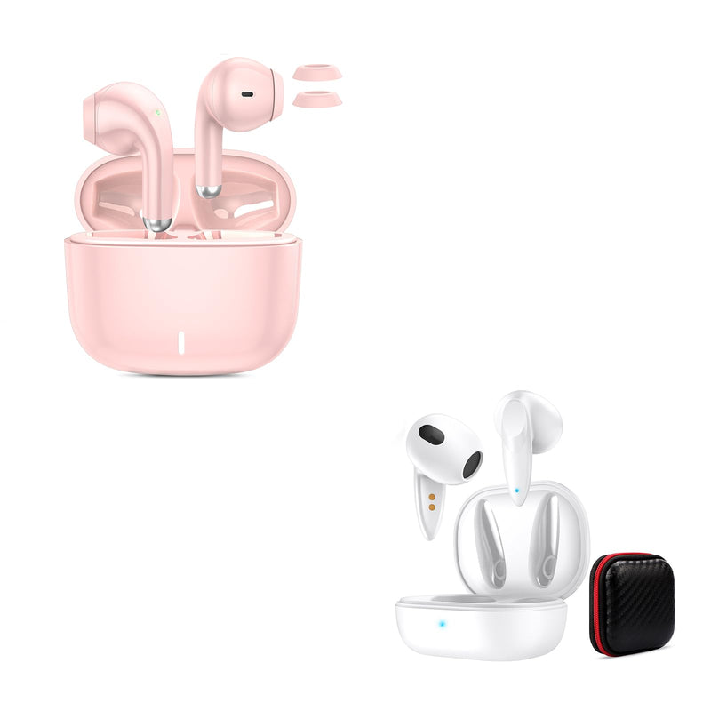 ACAGET Pink Wireless Headphones for iPhone 15 Pro Max 14 13 12 11 & Pocket Size Lightweight Bluetooth 5.3 Wireless Headphone with HD Mic Noise Canceling Android Earphones for Sumsung Galaxy Google