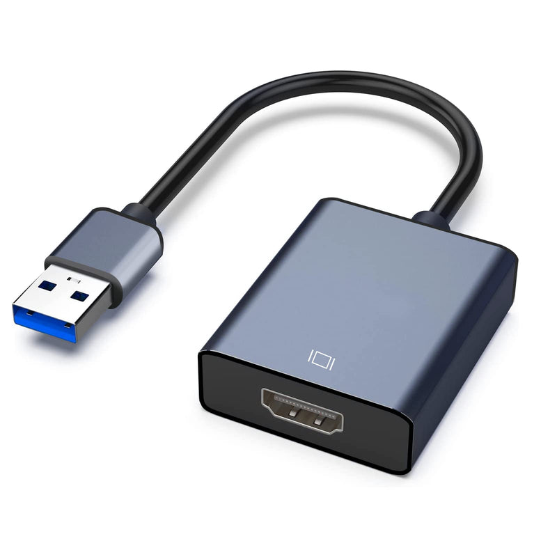 USB to HDMI Adapter, USB 3.0/2.0 to HDMI for Multiple Monitors 1080P Compatible with Windows XP/7/8/10 (Darkgrey) SDFE