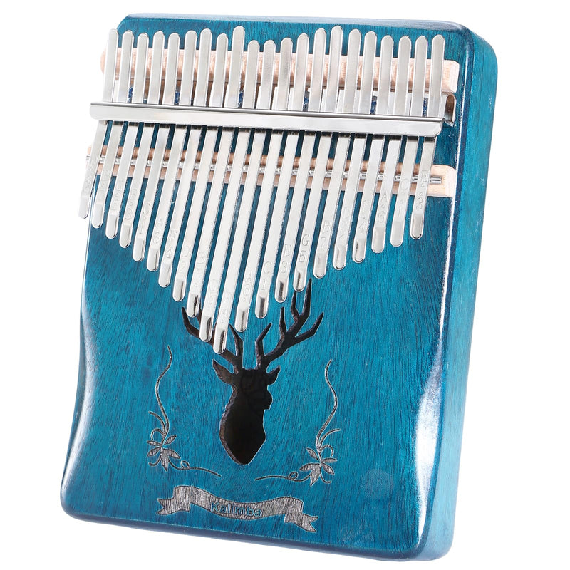 [AUSTRALIA] - Kalimba Thumb Piano 21Keys Kit Professional Tuned Calimba Portable 17Keys Finger Piano Kit Birthday Festival Gifts For Kids Adults Music Lovers Beginner (Reindeer Lake Blue Color, 21 Keys) Reindeer Lake Blue Color 