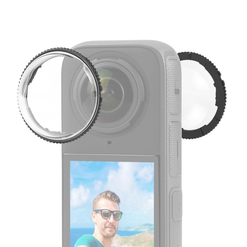 PULUZ Lens Guard for Insta360 X4, Rotation PC Lens Protective Cover, Lens Protector Screen Protective Cover, Lens Cap for Insta360 Camera Accessories (Standard Lens Guards)