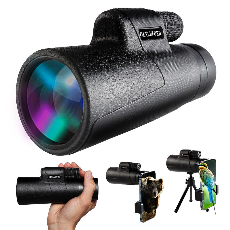 80X100 Monocular for Adults - Monocular Telescope High Definition with Smartphone Holder & Tripod, High Power Monoculars for Adults Watching Hunting Camping Hiking Travling with Zoom Focus