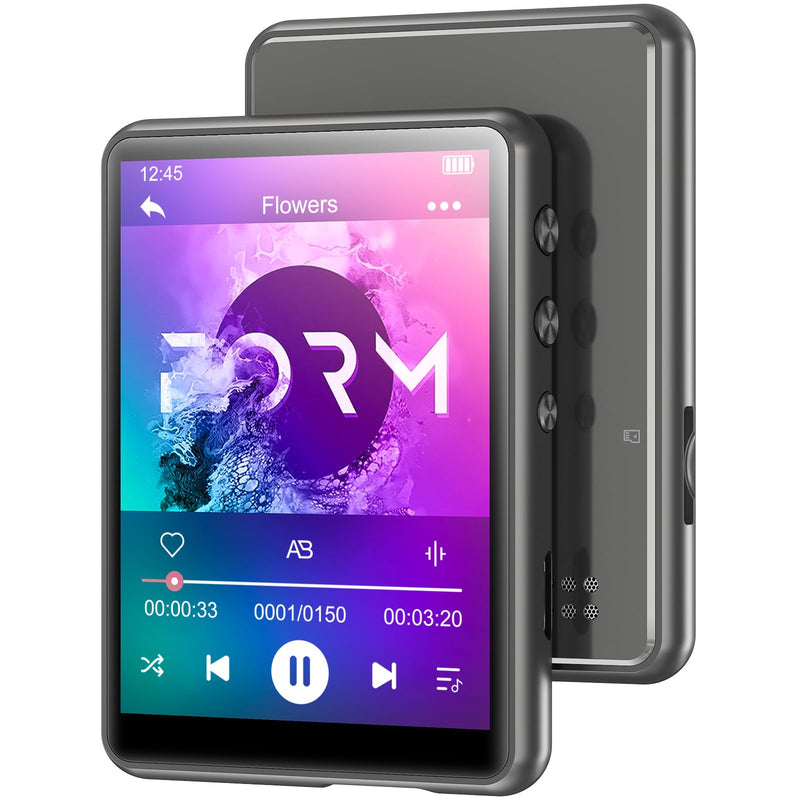 [AUSTRALIA] - MECHEN 64GB MP3 Player Bluetooth 5.3 with 2.4" Full Touch Screen，Portable Digital Music Player with Speaker，FM Radio, Line Recording, HiFi Lossless Sound, Support up to 128GB. (Gray) Gray 