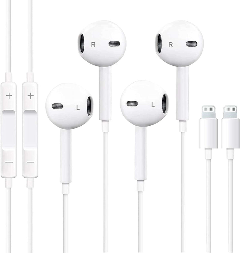 Wired Earbuds 2 Pack Wired Earphones (Built-in Microphone & Volume Control) Noise Canceling Isolating Headphones Headsets Compatible with iPhone 14/13/12/11/8/7/6/5/ 4, iPad and More