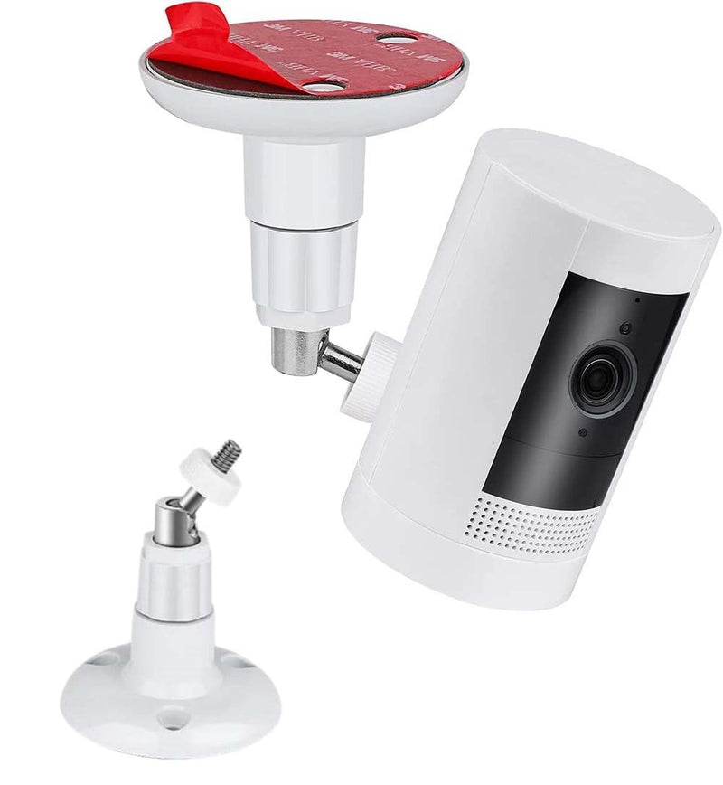 1 Pack Adhesive Ring Camera Mount Stick Up Mount Holder Compatible with Outdoor Security Camera, 360° Degree Adjustable Security Mounting Bracket,Camera Not Included (White, 1 Pack) White