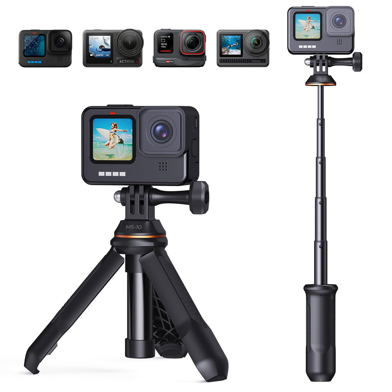 [AUSTRALIA] - K&F Concept Selfie Stick for GoPro, Portable Gopro Tripod Extendable Gopro Stick Gopro Vlog Tripod Stand for GoPro Hero 13 12 11 10 9/Max/DJI OSMO/Insta 360 AKASO Action Camera. Dark 