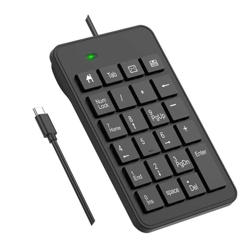 [AUSTRALIA] - Wired USB C Number Pad - 23 Keys Type C Numeric Keypad Upgraded Version of 10 Key USB Keyboard Financial Accounting Numpad Compatible for Laptop, PC, MacBook, Notebook, Desktop,Surface Pro Wired-Typec 