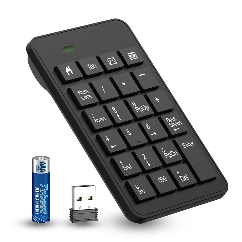 [AUSTRALIA] - Wireless Number Pad with Battery, Enhanced Efficiency with 23 Keys Numeric Keypad Upgraded Version of 10 key USB Keyboard Financial Accounting Numpad for Laptop, PC, Notebook, Desktop,Surface Pro 2.4GWireless 